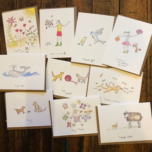 Variety 10 card design thank you greeting card pack! Huge thanks,Gratitude greeting cards
