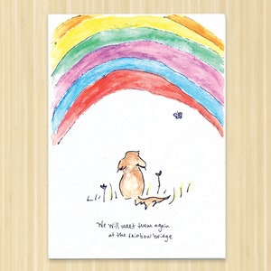 Sympathy card Pet sympathy card, Rainbow Bridge Dog condolence card pup bereavement card