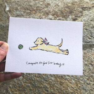 New Dog Card. New Puppy Card. New Pet Card. Congratulations Card. New Fur Baby. Dog Lover Card. Pet Adoption Card. Hand Drawn. Blank Card. image 5