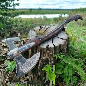 Custom Hand Forged God of War Kratos Leviathan Axe, Handmade Leviathan Axe Replica, Functional GOD OF WAR Axe, Groomsmen Gift For Him.