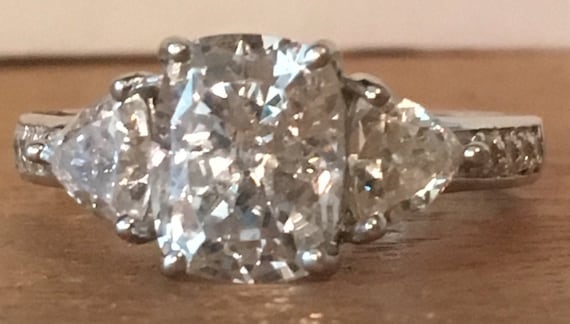 925 Sterling Silver 3-Stone Engagement Ring With Round & Baguette CZ – Size 7.25 - View #10