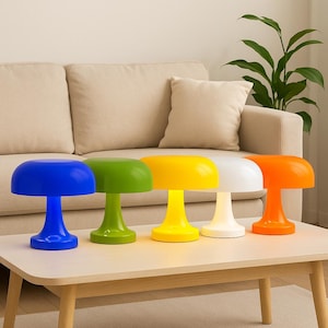 Mushroom Table Lamp: Modern Bauhaus Danish Design - Bedroom Living Room