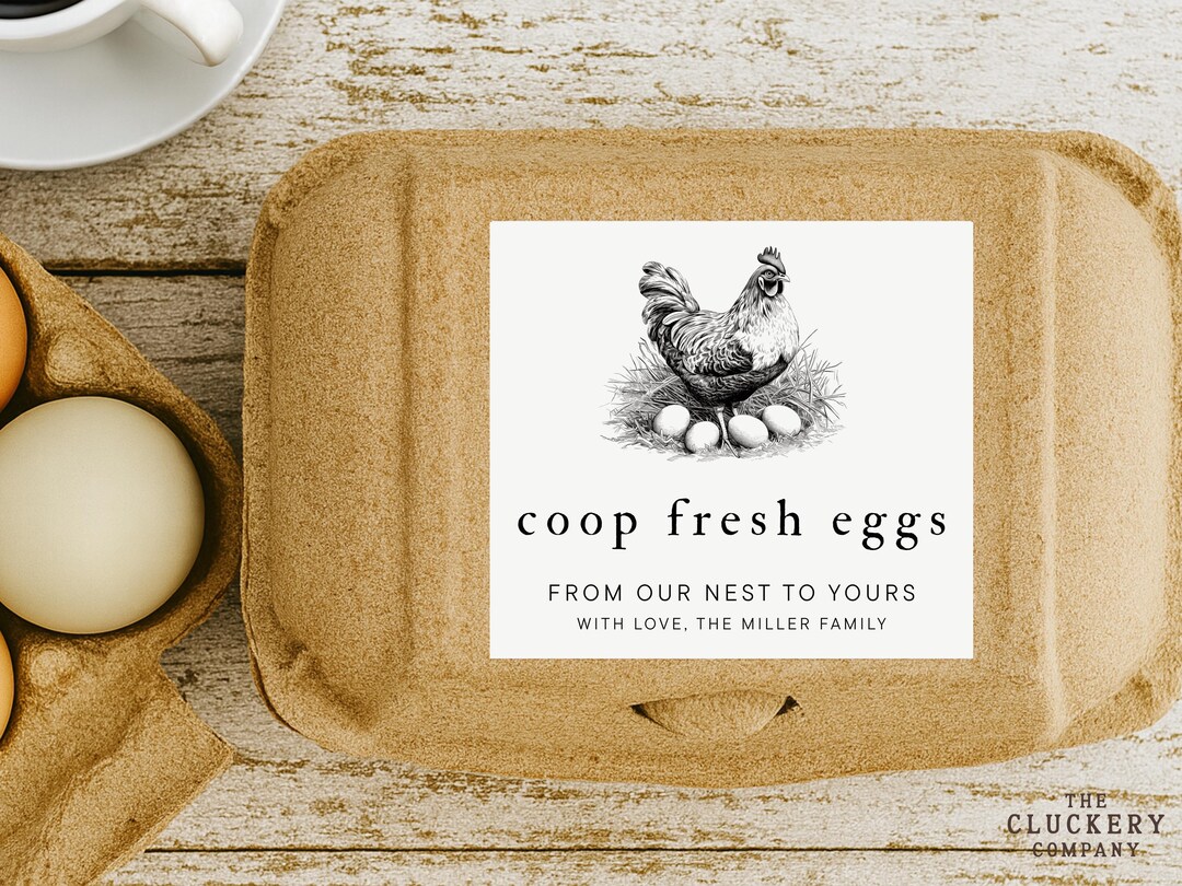 Egg Carton Labels, Egg Handling Stickers, Farm Fresh Chicken Printable ...
