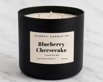 Blueberry Cheesecake Coconut Soy Wax Candle 3 Wick