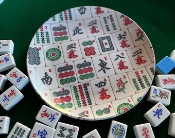 2 Mahjongg 10" dinner plates "thermosaf"