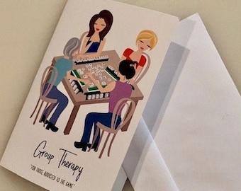 Mahjong Notecards/Greeting Cards and envelopes group therapy (12 in the box)