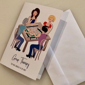 Mahjongg Notecards/Greeting Cards and envelopes group therapy (12 in the box)