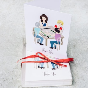 Mahjongg thank you Note Cards  12 cards in the box with envelopes