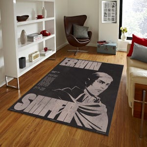 Anime Rug, Attack On Titan Rug, Erwin Smith Rug, Game Room Decor, Custom Rug, Decorative rug, Living Room Rug, Kids Room, Washable Rug,