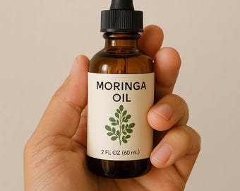 Organic Moringa Oil: Cold Pressed Vegan Skincare, Hair Growth Serum