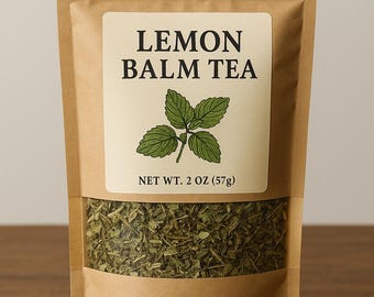 Organic Lemon Balm Tea: Calming Herbal Sleep Support - 2 oz Loose Leaf