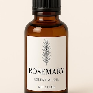 Rosemary Essential Oil – 100% Pure & Natural – 1 oz Amber Glass Bottle