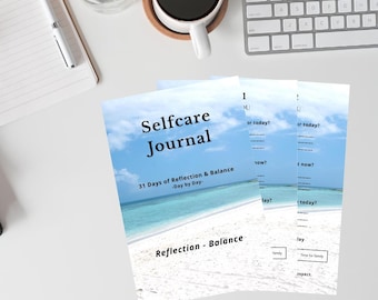 Zelfzorgdagboek – 31 dagen van aandachtige reflectie en balans | Afdrukbare PDF | Dagboek voor mentaal welzijn
