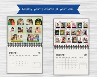 Modello di calendario fotografico personalizzato su tela: regalo ricordo fai da te