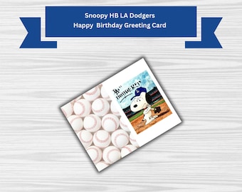 Biglietto di auguri di compleanno Snoopy dei Dodgers di Los Angeles: arte dei veterani dell'esercito