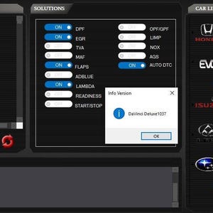 DaVinci 1.0.37 Deluxe 2025 | Jetons illimités | Logiciel de suppression d&#39;AdBlue FAP EGR DTC pour Win10/11
