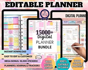 PLR Planner Template Bundle: 15,000+ Pages, Customizable, Resell Rights (Instant Download