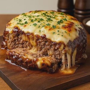 Crockpot French Onion Meatloaf with Melted Swiss Cheese Downloadable Recipe