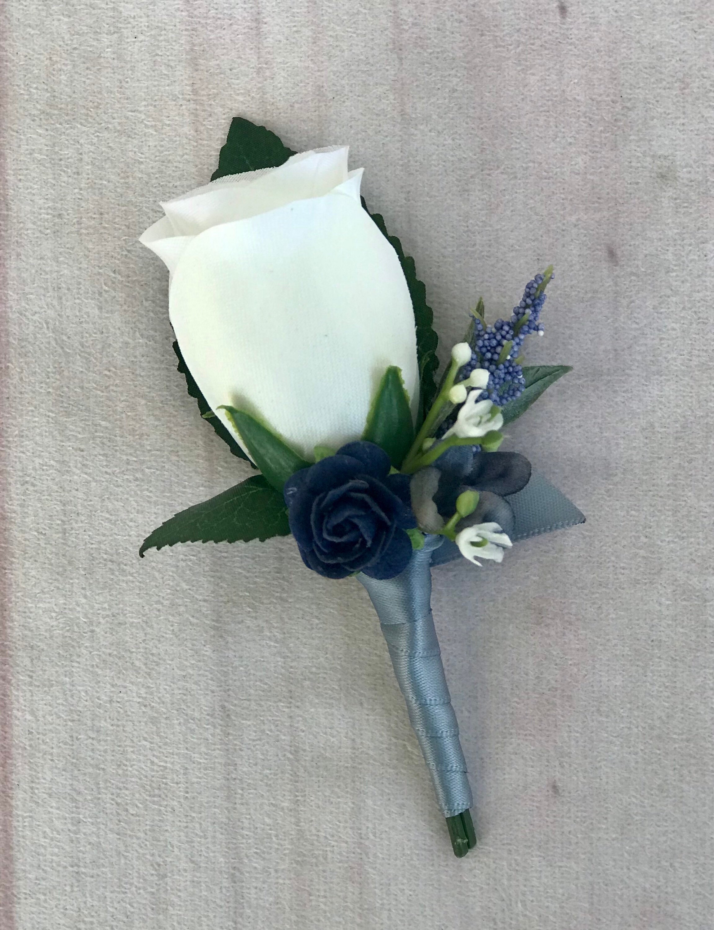 DUSTY BLUE Silkcotton Ribbon Wedding Bouquet Ribbon Grey Blue