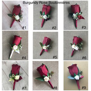 Boutonnière, Groom flower, Burgundy boutonnière, Mauve boutonnière, Boutineer, Lapel flower, Groomsmen boutonnière, Boutinere