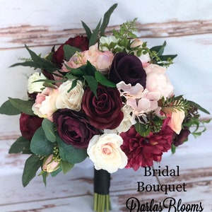 Wedding bouquet, Wine Blush Plum bouquet, Bridal bouquet, Silk Floral bouquet, Wine bouquet, Faux bouquet, Burgundy bouquet, Wedding flowers image 8