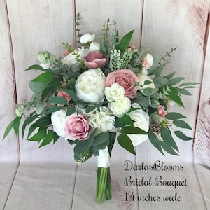 Mauve bridal bouquet,eucalyptus bouquet,mauve wedding flowers, dusty rose bouquet,mauve bridesmaid bouquet,silk wedding flowers,boho bouquet