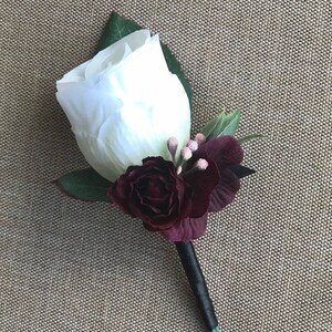 Wedding bouquet, Wine Blush Plum bouquet, Bridal bouquet, Silk Floral bouquet, Wine bouquet, Faux bouquet, Burgundy bouquet, Wedding flowers Additional boutinere