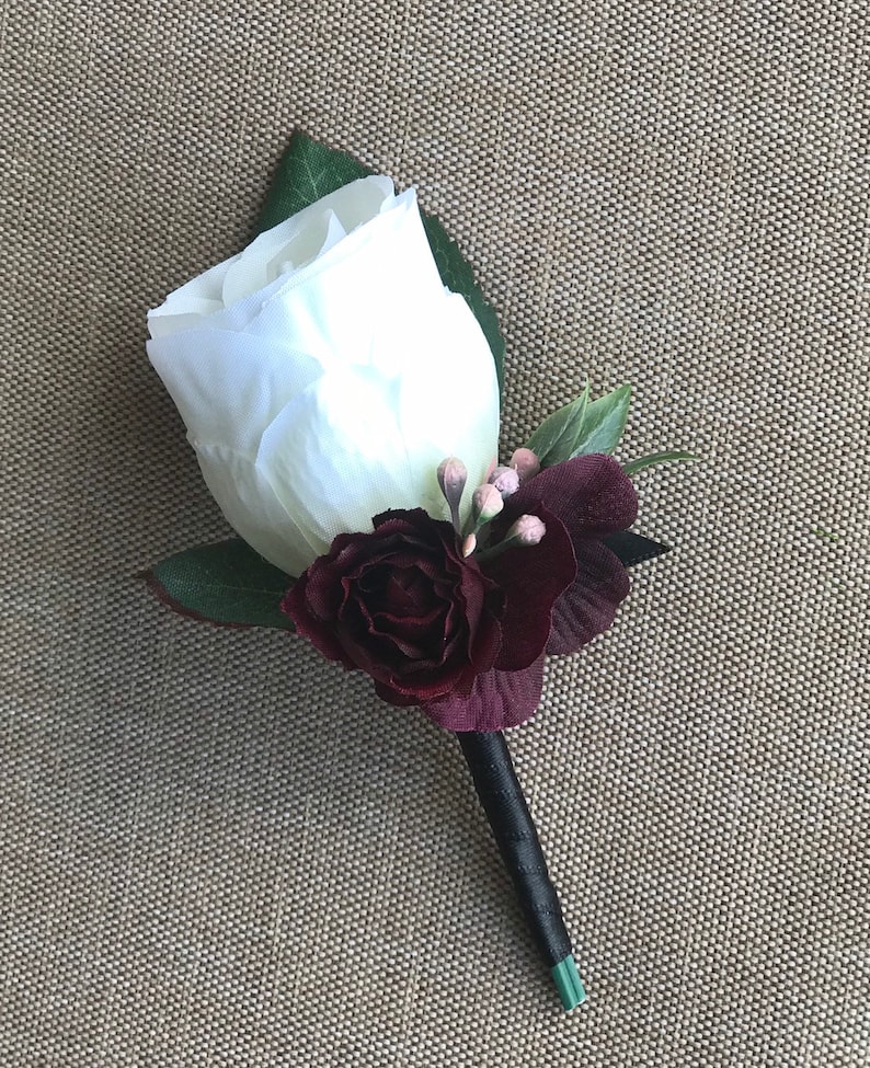 Wedding bouquet, Wine Blush Plum bouquet, Bridal bouquet, Silk Floral bouquet, Wine bouquet, Faux bouquet, Burgundy bouquet, Wedding flowers Additional boutinere