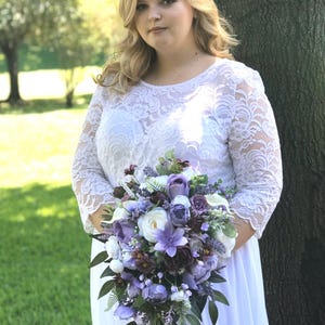 Cascade bouquet, Lavender Wedding flowers, Purple Bridal bouquet, Wedding bouquet, Wedding flowers, Bridal bouquet, Waterfall bouquet, Lilac