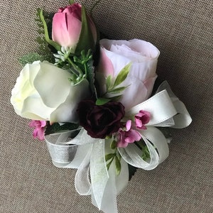Bridal bouquet, Plum wedding flowers, plum purple silk wedding flowers, wedding bouquet, bridesmaid bouquet, rose hydrangea bouquet, vintage image 6