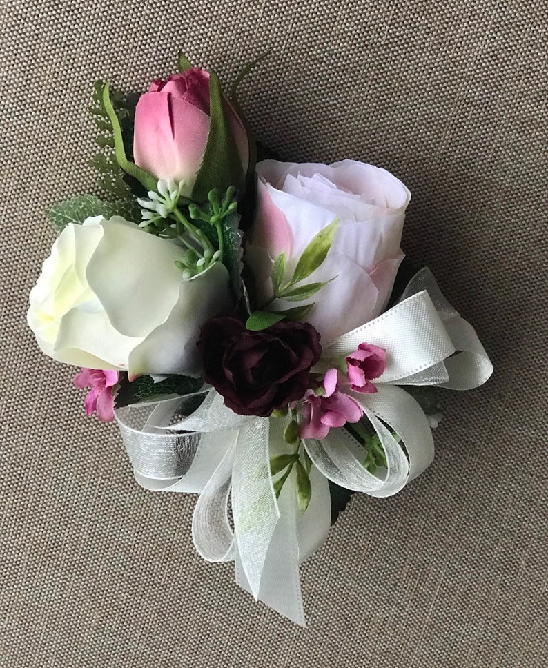Bridal bouquet, Plum wedding flowers, plum purple silk wedding flowers, wedding bouquet, bridesmaid bouquet, rose hydrangea bouquet, vintage image 6