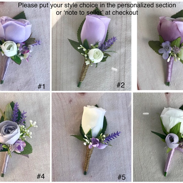 Lavender boutonnière, Lilac boutineer, Wisteria, Lavender Lilac groom flower, lapel flower, boho boutonnière, groomsmen boutonnière, purple