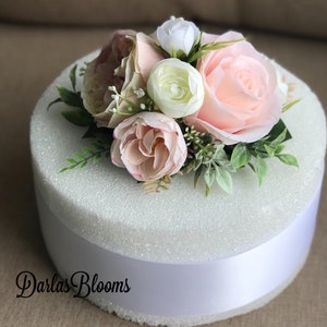 Floral cake topper, Blush cake topper, Wedding cake topper, Silk flower cake topper, Wedding cake flowers, Blush wedding flowers