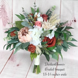 Rust, Terracotta bouquet, Burnt orange bridal bouquet, Boho bouquet,pampas grass, orange,fall bouquet,rust bridesmaid bouquet,Bridal bouquet