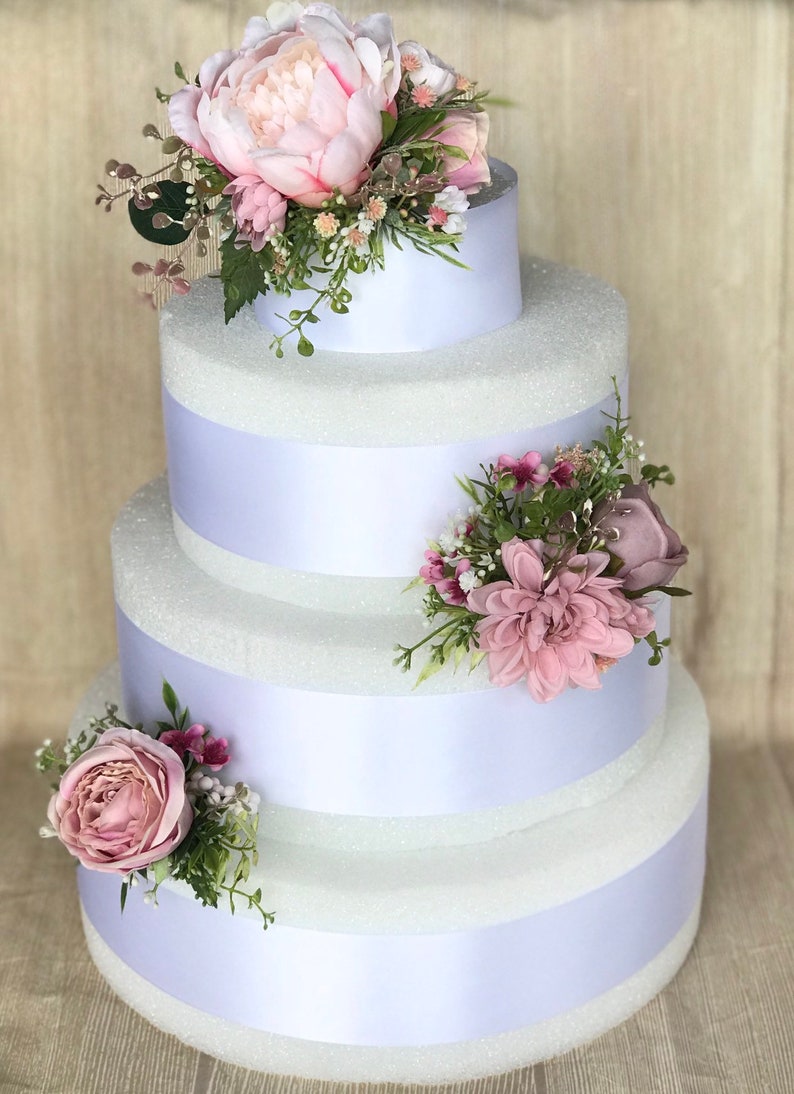 Floral Cake Topper Blush Cake Flowers Wedding Cake Topper Etsy