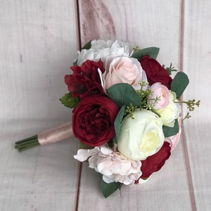 Wedding bouquet,Burgundy Blush Bridal bouquet,Silk Wedding flowers,burgundy bouquet,Wedding accessory,Blush wedding flowers,Burgundy bouquet bridesmaid bouquet