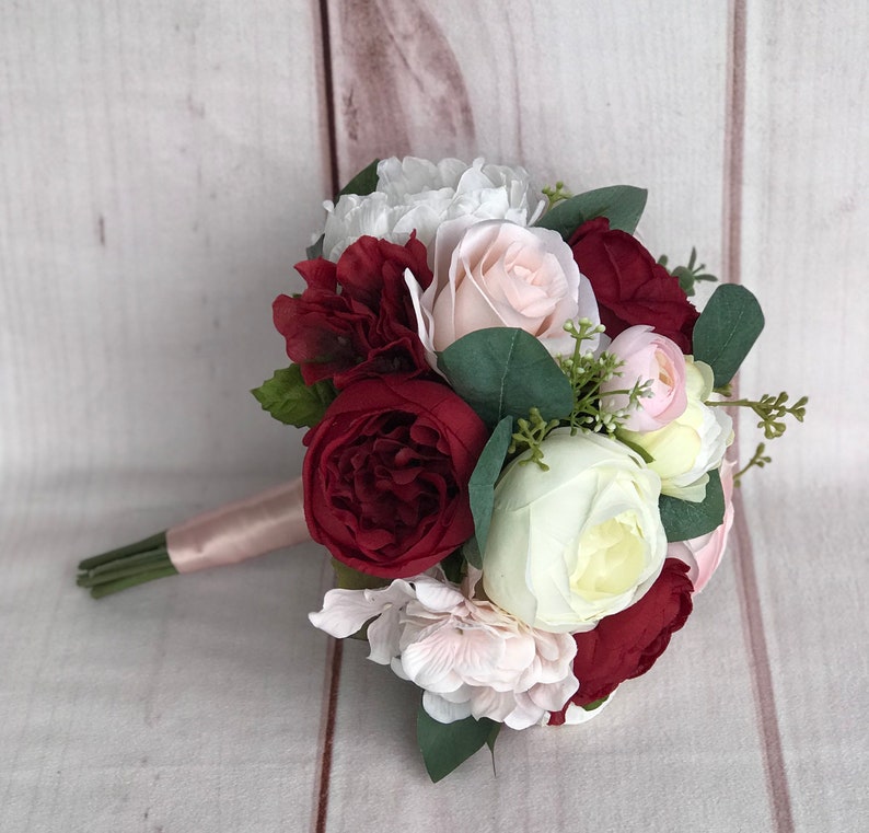 Wedding bouquet,Burgundy Blush Bridal bouquet,Silk Wedding flowers,burgundy bouquet,Wedding accessory,Blush wedding flowers,Burgundy bouquet bridesmaid bouquet