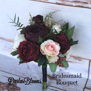 Wedding bouquet, Wine Blush Plum bouquet, Bridal bouquet, Silk Floral bouquet, Wine bouquet, Faux bouquet, Burgundy bouquet, Wedding flowers image 5