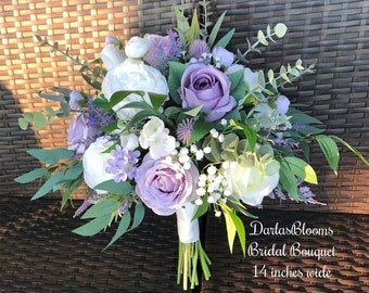 Lavender bridal bouquet, lilac wedding bouquet,lavender wedding flowers,boho bouquet,lavender lilac bridesmaid bouquet,silk wedding flowers
