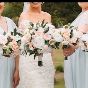 Blush Wedding bouquet, Bridal bouquet,Blush wedding flowers,Boho bouquet,Bridal flowers, Eucalyptus bouquet, Wedding accessory,Silk bouquet