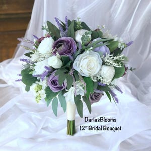 Lavender purple wedding flowers, boho bouquet, lilac wisteria, wildflower bouquet, lavender bridesmaid bouquet, silk wedding flowers,