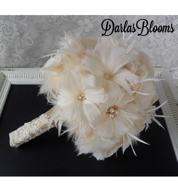feather bridesmaid bouquet
