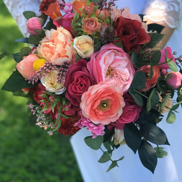 Silk Flower Bouquet Etsy