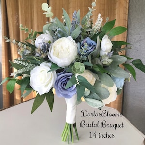 Dusty blue bouquet, Bridal flowers, Dusty blue wedding flowers, Wedding bouquet, Blue silk wedding flowers, Dusty blue bridesmaid bouquet