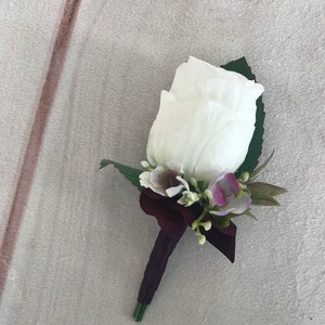 Bridal bouquet, Plum wedding flowers, plum purple silk wedding flowers, wedding bouquet, bridesmaid bouquet, rose hydrangea bouquet, vintage image 5