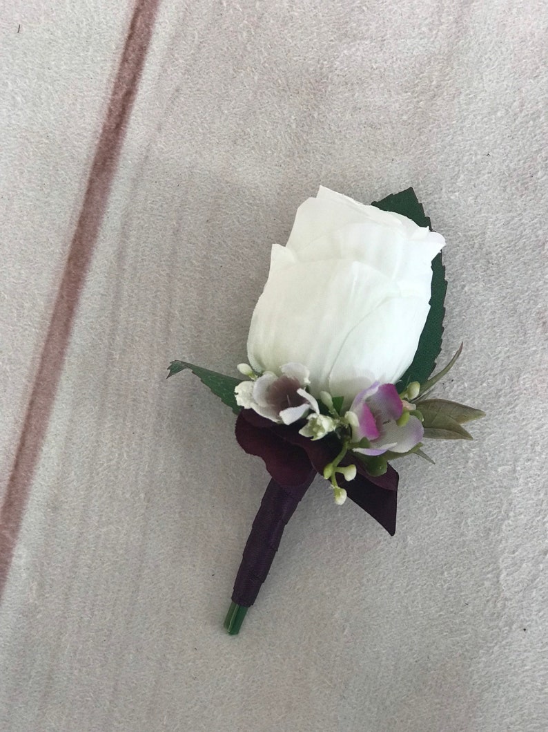 Bridal bouquet, Plum wedding flowers, plum purple silk wedding flowers, wedding bouquet, bridesmaid bouquet, rose hydrangea bouquet, vintage boutonnière