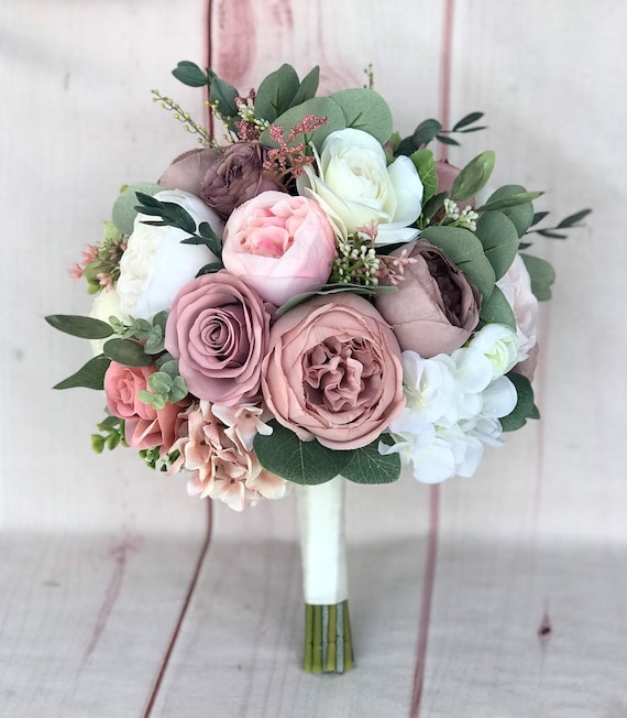 Wedding Bouquet, Dusty Rose Bridal Bouquet, Mauve Wedding Bouquet, Peony  Bouquet, Mauve/dusty Rose Wedding Flowers, Silk Bridal Bouquet -  Canada
