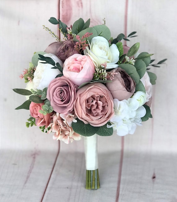 Wedding Bouquet, Dusty Rose Bridal Bouquet, Mauve Wedding Bouquet