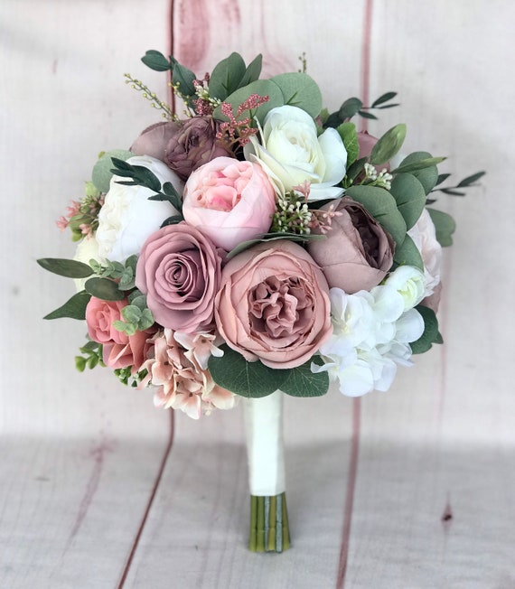 thumbnail image 2 of Angel Isabella Artificial Peony & Rose Bouquet – Shades Of Pink And Ivory (8 Stems, Made In USA) 2 of 6