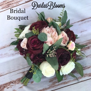 Wedding bouquet, Wine Blush Plum bouquet, Bridal bouquet, Silk Floral bouquet, Wine bouquet, Faux bouquet, Burgundy bouquet, Wedding flowers image 4